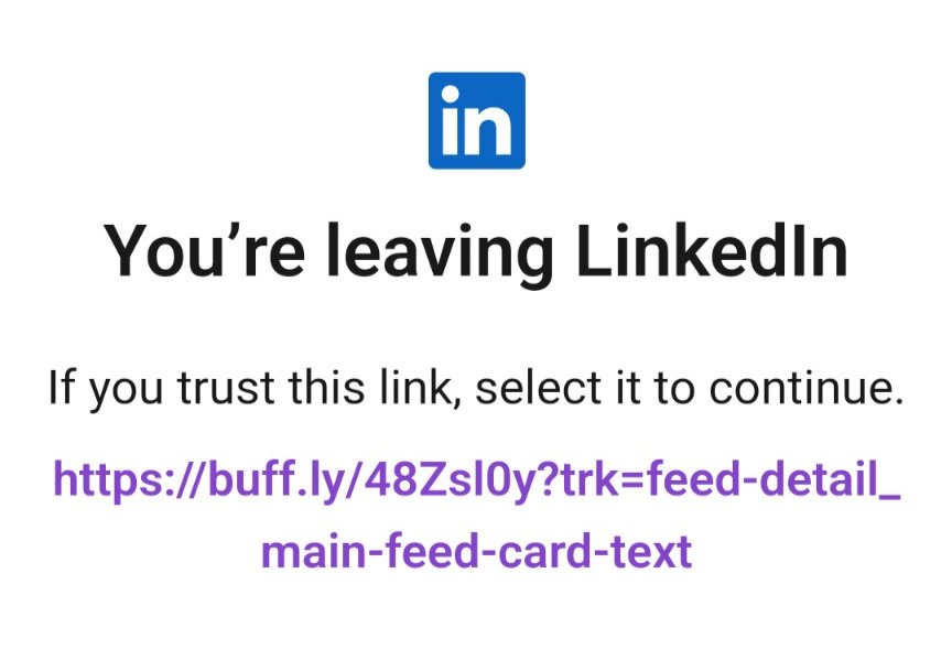 LinkedIn Engagement Desperation: You're leaving LinkedIn. If you trust this link, select it to continue.